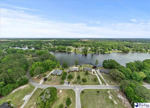 244 Timberlake Dr, Florence, SC 29501 - aerial view of property and surrounding area with a nearby body of water and a heavily wooded area