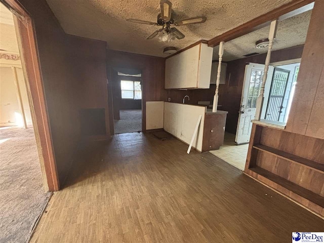 207 W Smith Ave, Darlington, SC 29532 - spare room featuring wood finished floors, a textured ceiling, ceiling fan, and a sink