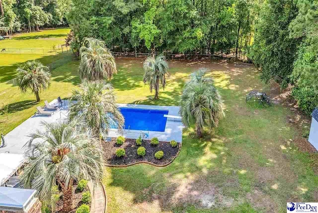 108 Wyandot St, Darlington, SC 29532 - drone / aerial view of a pool and a tree filled landscape