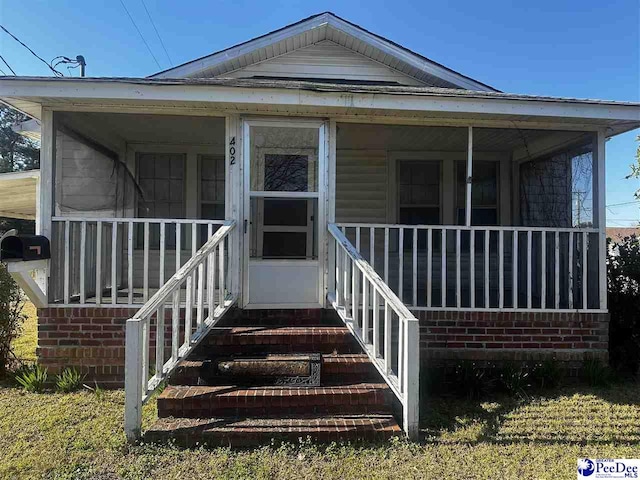 view of front of house featuring covered porch