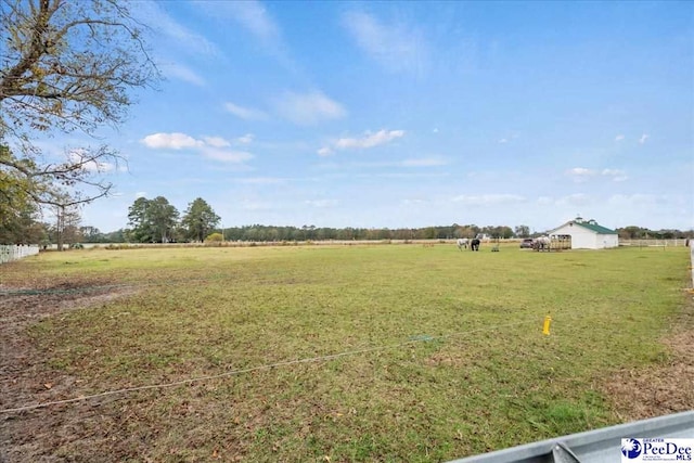 view of yard featuring a rural view