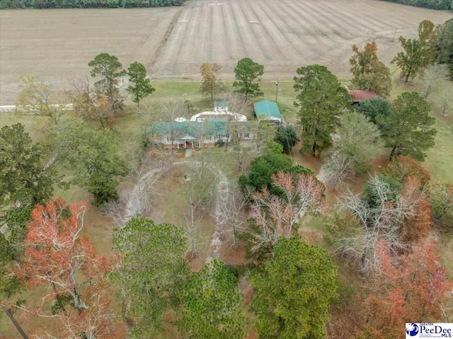 bird's eye view with a rural view