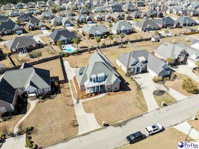 aerial view with a residential view