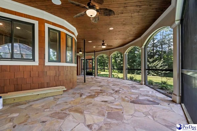 view of patio / terrace with ceiling fan