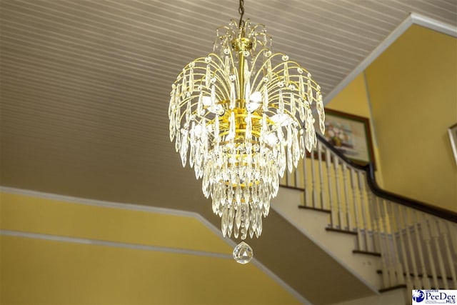 details featuring a notable chandelier