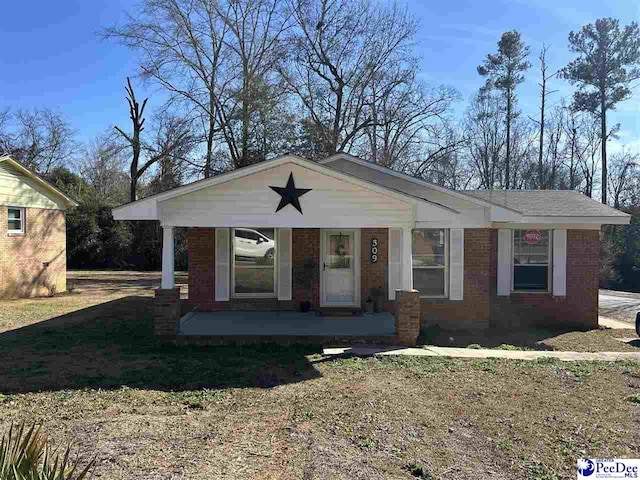 view of front of home with covered porch