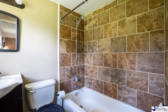 1510 N Rocky Way Dr, Florence, SC 29506 - bathroom featuring shower / bathtub combination, toilet, and vanity