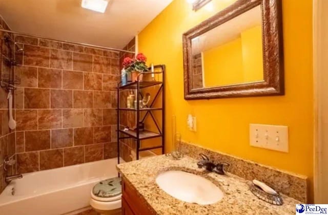 1510 N Rocky Way Dr, Florence, SC 29506 - bathroom with bathing tub / shower combination, vanity, and toilet