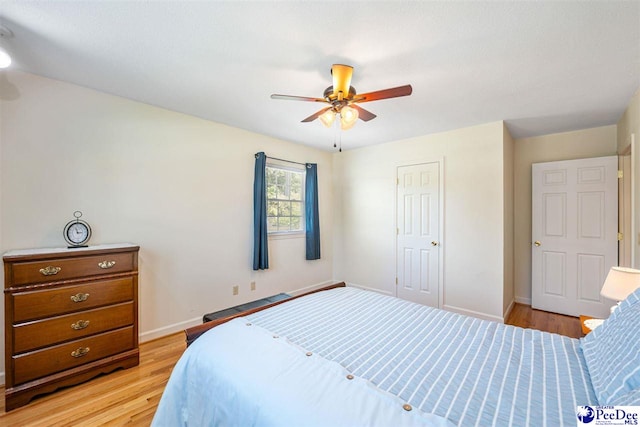 908 Clarendon Ave, Florence, SC 29505 - bedroom featuring light wood finished floors, baseboards, and a ceiling fan