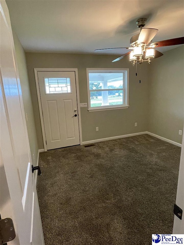 1429 E Home Ave, Hartsville, SC 29550 - carpeted foyer with healthy amount of natural light, baseboards, and a ceiling fan