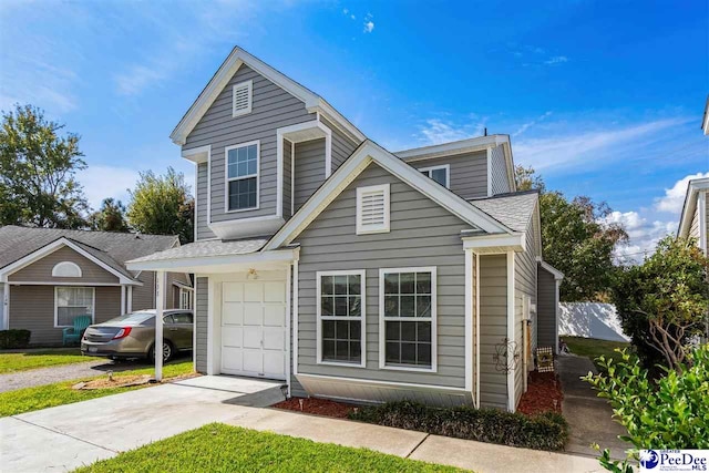 view of property featuring a garage