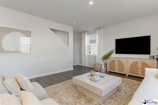555 Strawberry Field Way, Galivants Ferry, SC 29588 - living area featuring wood finished floors, baseboards, and recessed lighting