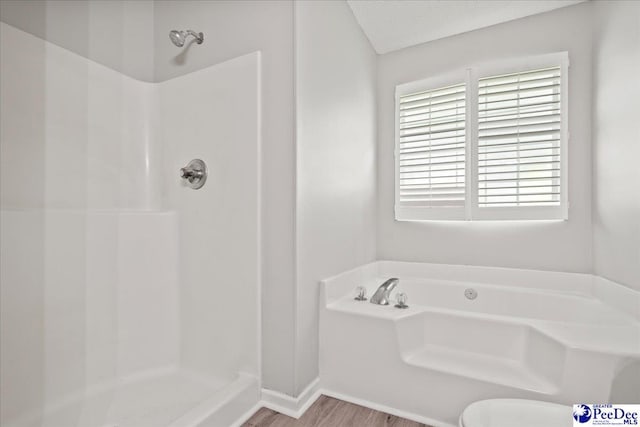 2125-D Sanderling Dr, Florence, SC 29505 - full bathroom featuring baseboards, a shower stall, and a bath