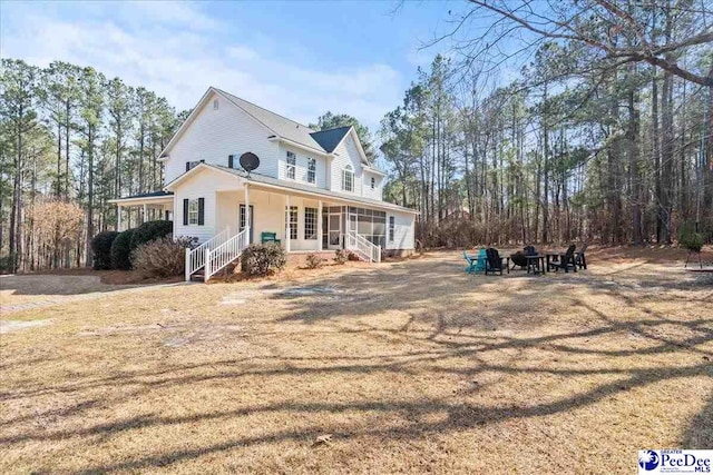 view of front facade featuring covered porch