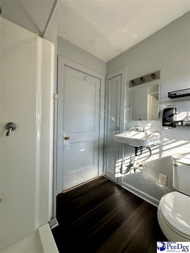 entryway featuring dark hardwood / wood-style flooring and sink