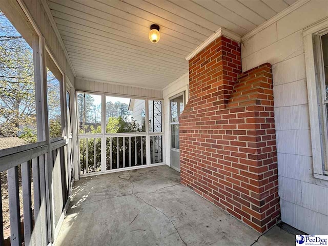 view of unfurnished sunroom