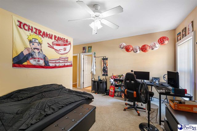 953 Rice Planters Ln, Florence, SC 29501 - bedroom with carpet floors, a desk, and ceiling fan