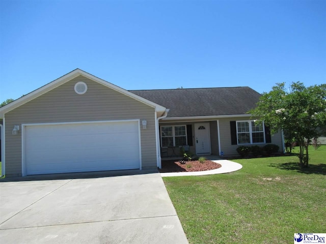 3004 Colton Dr, Florence, SC 29501 - ranch-style home featuring a front yard, driveway, and a garage