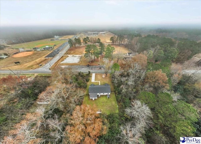 aerial view with a rural view