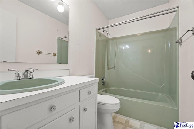 231 Timberlake Dr, Florence, SC 29501 - bathroom with washtub / shower combination, vanity, tile patterned floors, and a textured ceiling