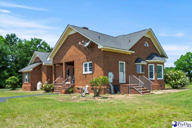 2284 Syracuse Community Rd, Darlington, SC 29532 - view of front of house featuring crawl space, brick siding, and a front lawn
