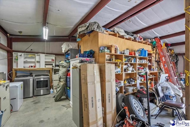 2284 Syracuse Community Rd, Darlington, SC 29532 - storage room with washing machine and dryer and a garage