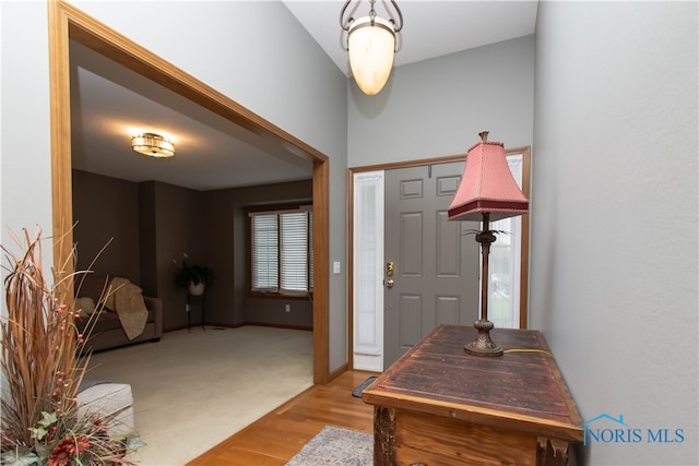 foyer entrance featuring light hardwood / wood-style floors