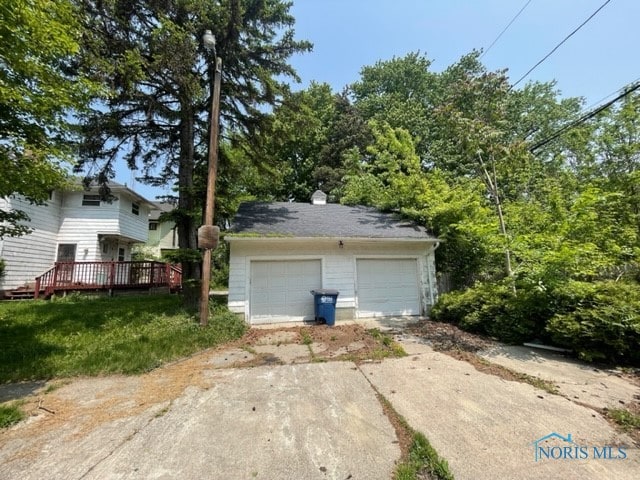 view of garage