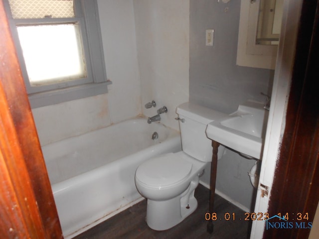 bathroom featuring toilet and hardwood / wood-style floors