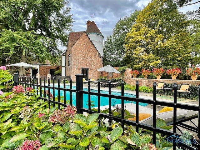 view of pool with a patio area