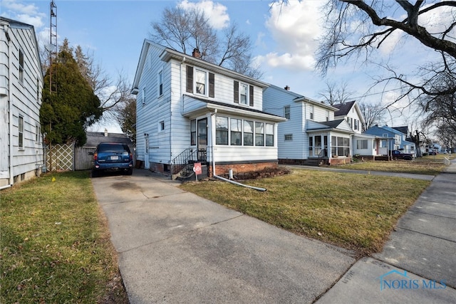 view of front property with a front yard