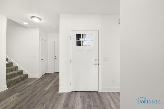 entrance foyer with wood-type flooring