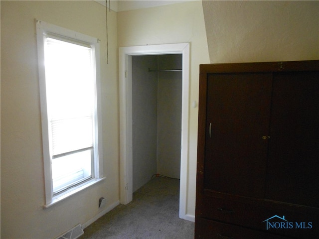 unfurnished bedroom with carpet floors and multiple windows