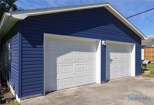 view of garage