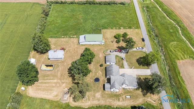 aerial view with a rural view