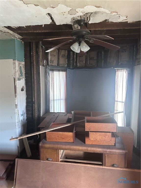 miscellaneous room featuring ceiling fan