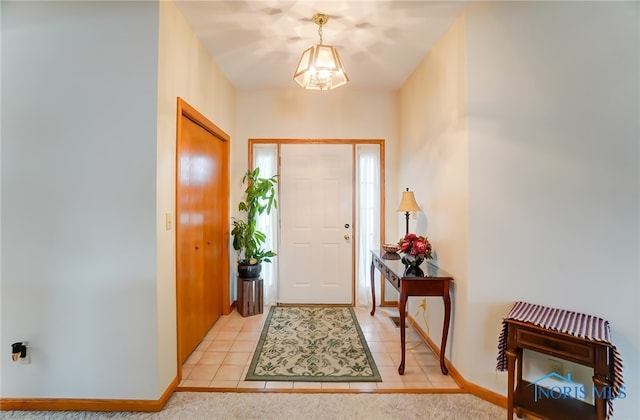 view of tiled foyer entrance