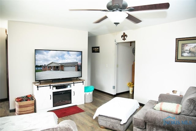 living room featuring hardwood / wood-style flooring