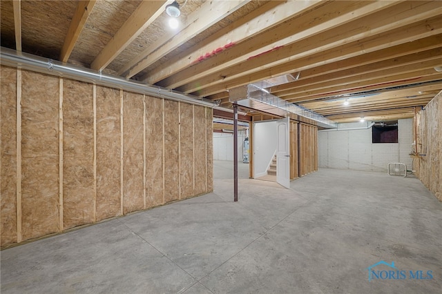 basement with gas water heater