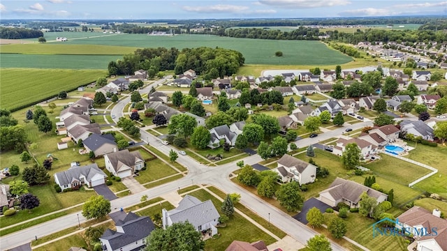 bird's eye view featuring a rural view