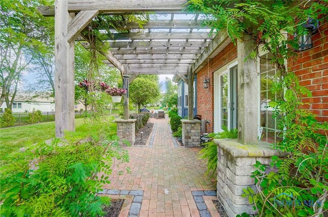 view of patio / terrace with a pergola