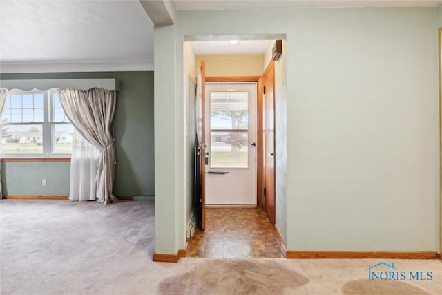 view of carpeted entryway