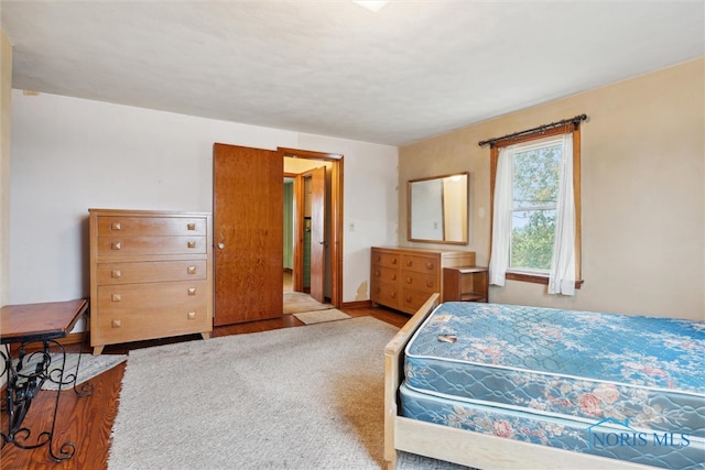 bedroom featuring hardwood / wood-style floors