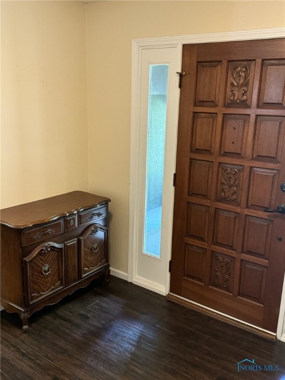 entrance foyer featuring dark hardwood / wood-style floors