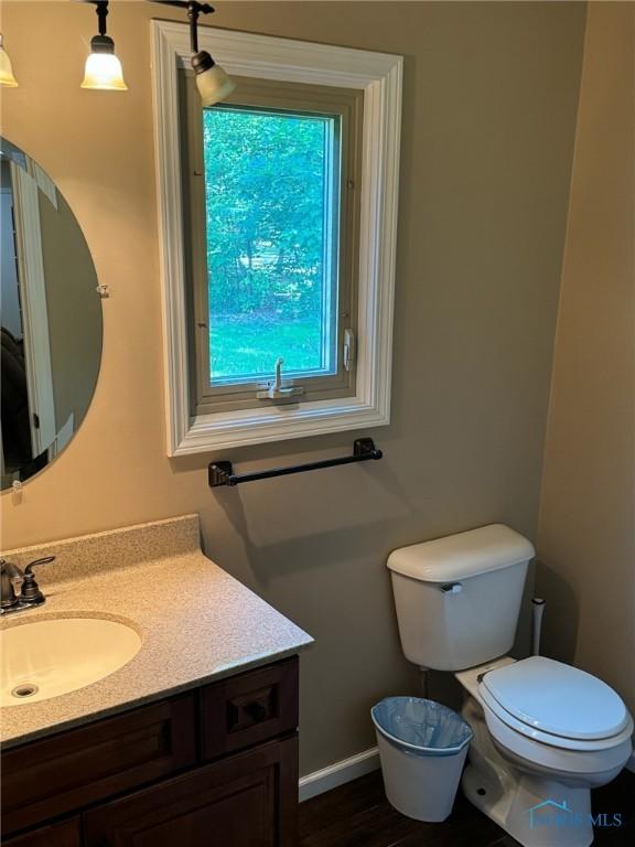 bathroom with vanity and toilet