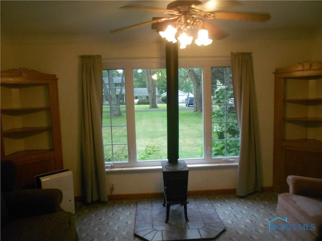 entryway featuring ceiling fan