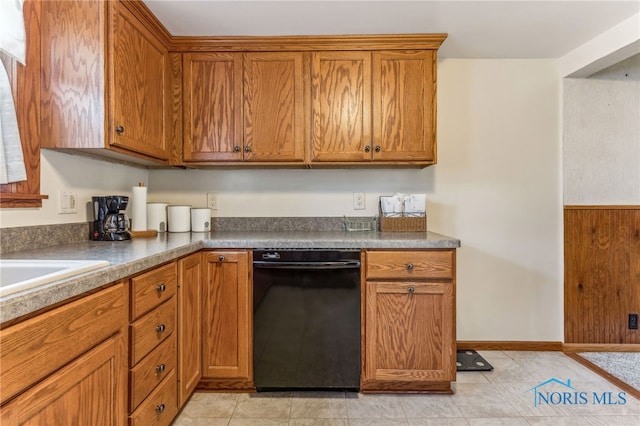 kitchen featuring black dishwasher