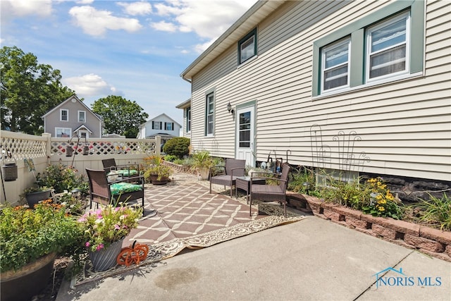 view of patio featuring an outdoor living space