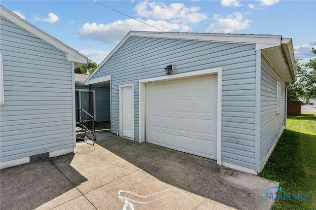 view of garage