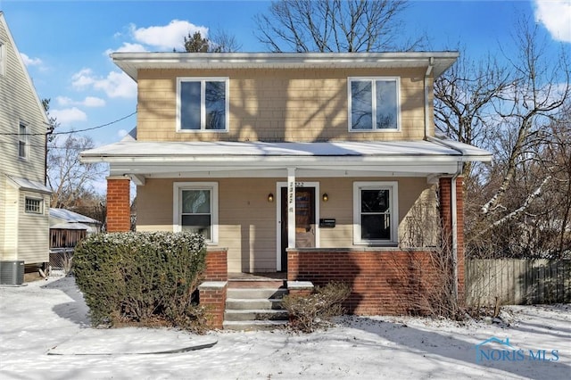 view of front of home featuring covered porch